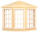 Dollhouse City - Dollhouse Miniatures Bay Window - 6 Over 6