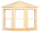 Dollhouse City - Dollhouse Miniatures Bay Window Non-Working - 1 Over 1