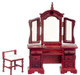 Vanity with Mirror and Stool - Mahogany