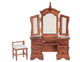 Vanity with Mirror and Stool - Walnut