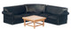 Corner Sofa Set - Black - Oak