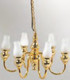 6-Arm Frosted Chimney Chandelier