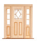 Diamond Top - 3-Pane Side  Light Double Door