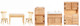 Dollhouse City - Dollhouse Miniatures Kitchen Set - Oak