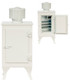Dollhouse City - Dollhouse Miniatures Monitor Top Refrigerator - Metal and White