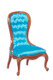 Spoon Back Slipper Chair - Blue