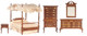 Canopy Bedroom Set - Walnut