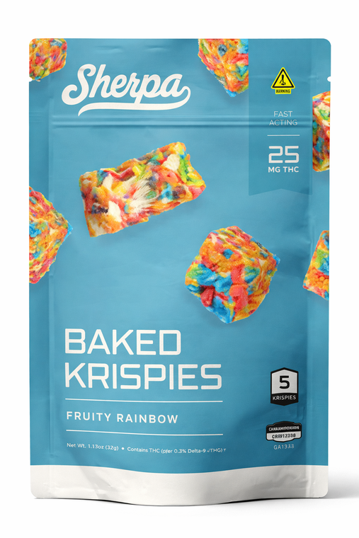 Sherpa 25mg THC Baked Krispies - Fruity Rainbow (5 Count)