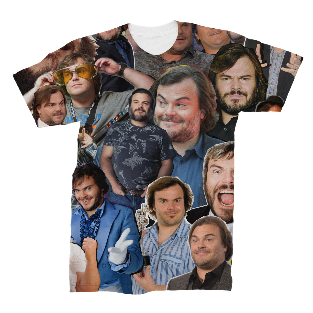 Jack Black 3D Collage Face T-Shirt - AllOverPrint.ca