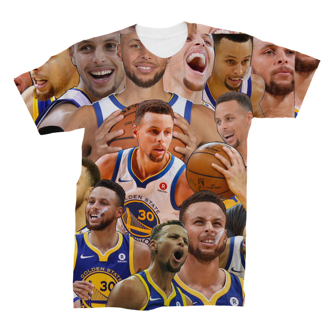 Stephen Curry 3D Collage Face T-Shirt - AllOverPrint.ca