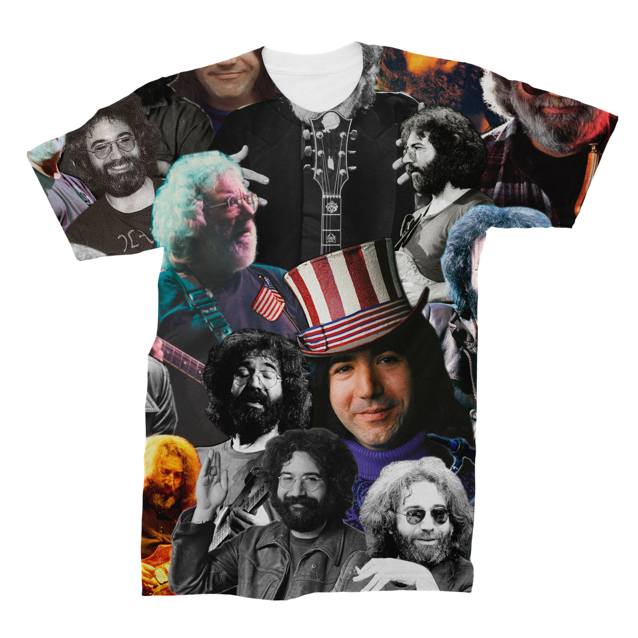Jerry Garcia 3D Collage Face T-Shirt 