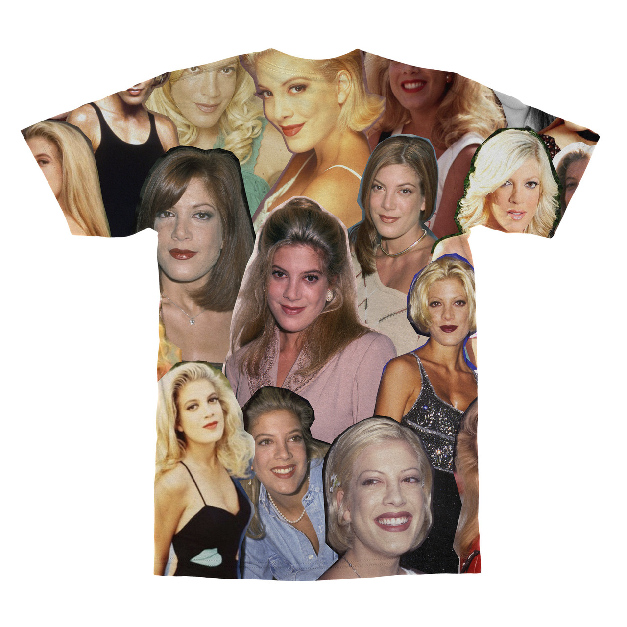 Tori Spelling 3D Collage Face T-Shirt - AllOverPrint.ca