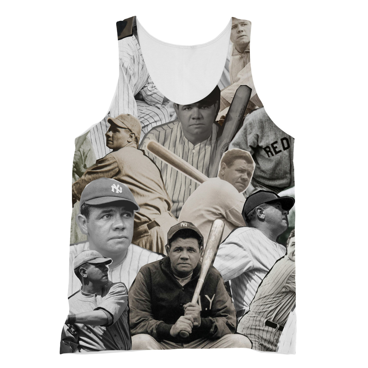 Babe Ruth 3D Collage Face T-Shirt - AllOverPrint.ca