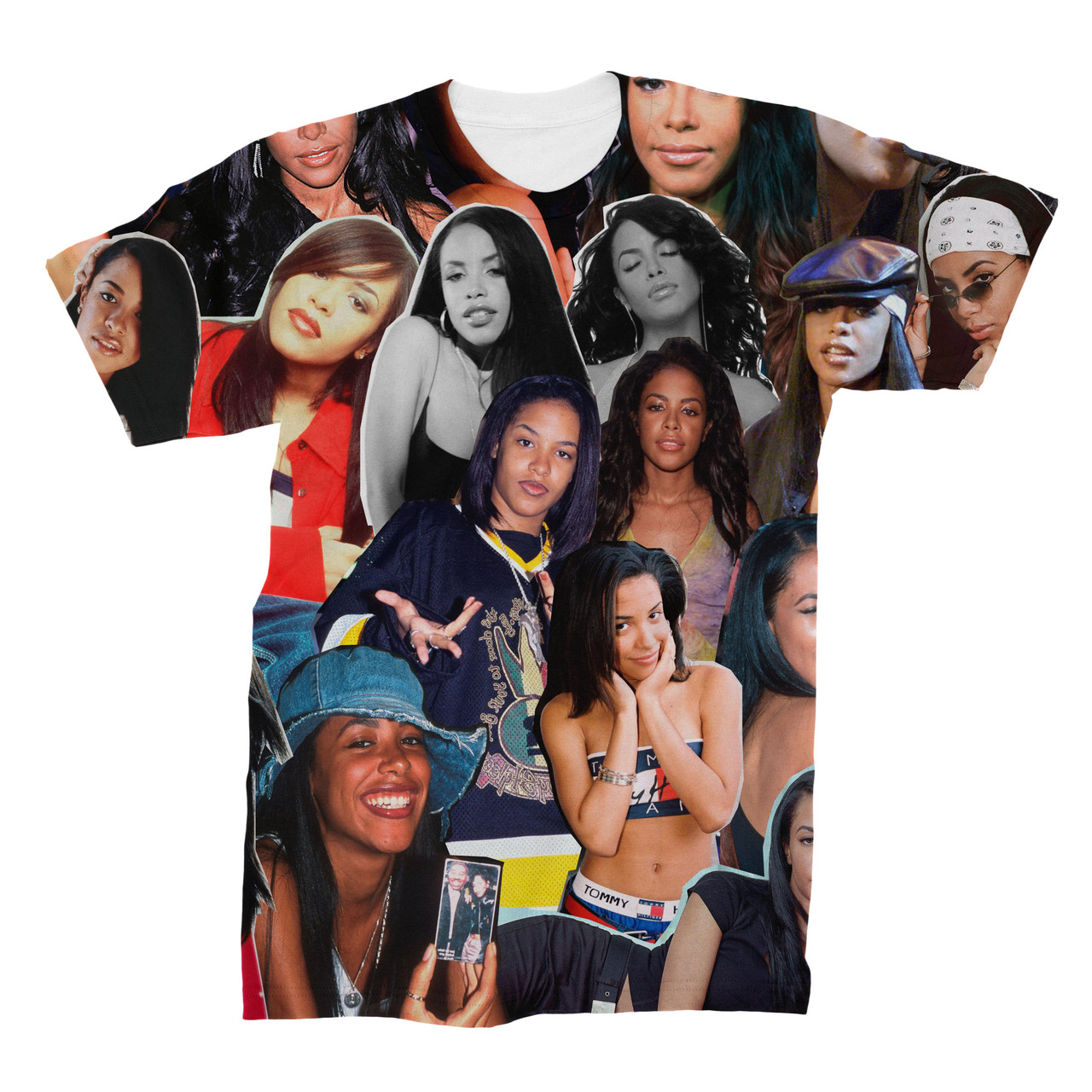 Aaliyah 3D Collage Face T-Shirt