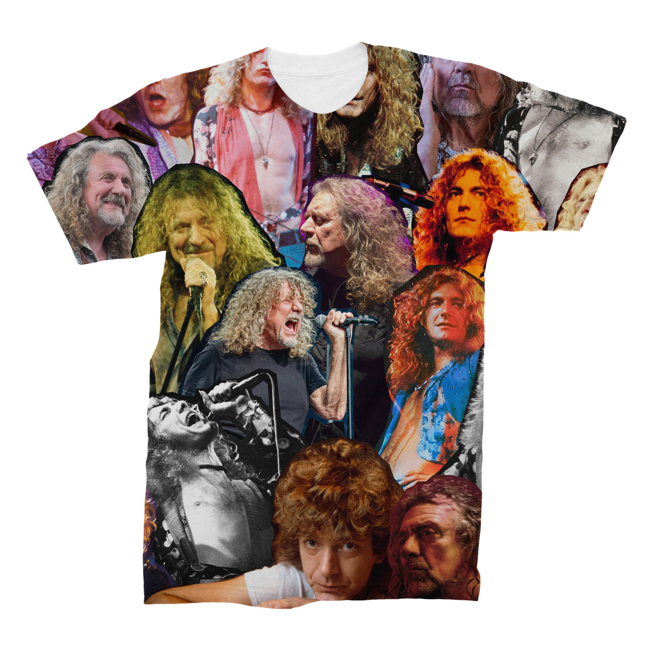 Robert Plant 3D Collage Face T-Shirt - AllOverPrint.ca