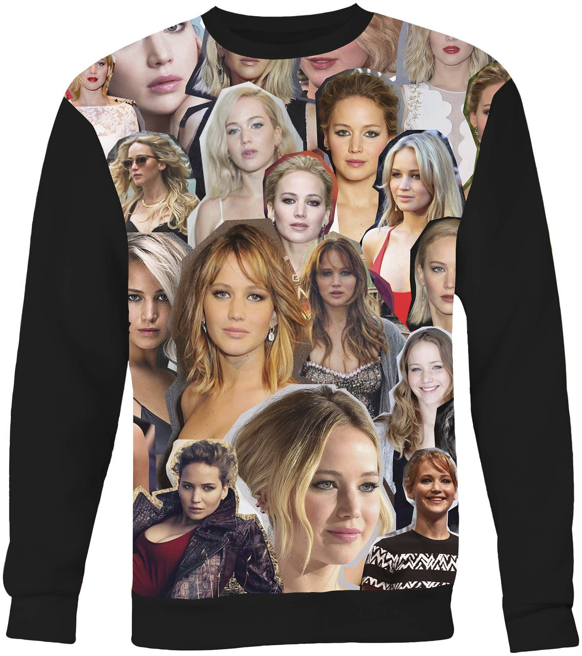 Jennifer Lawrence Photo Collage Sweatshirt AllOverPrint.ca