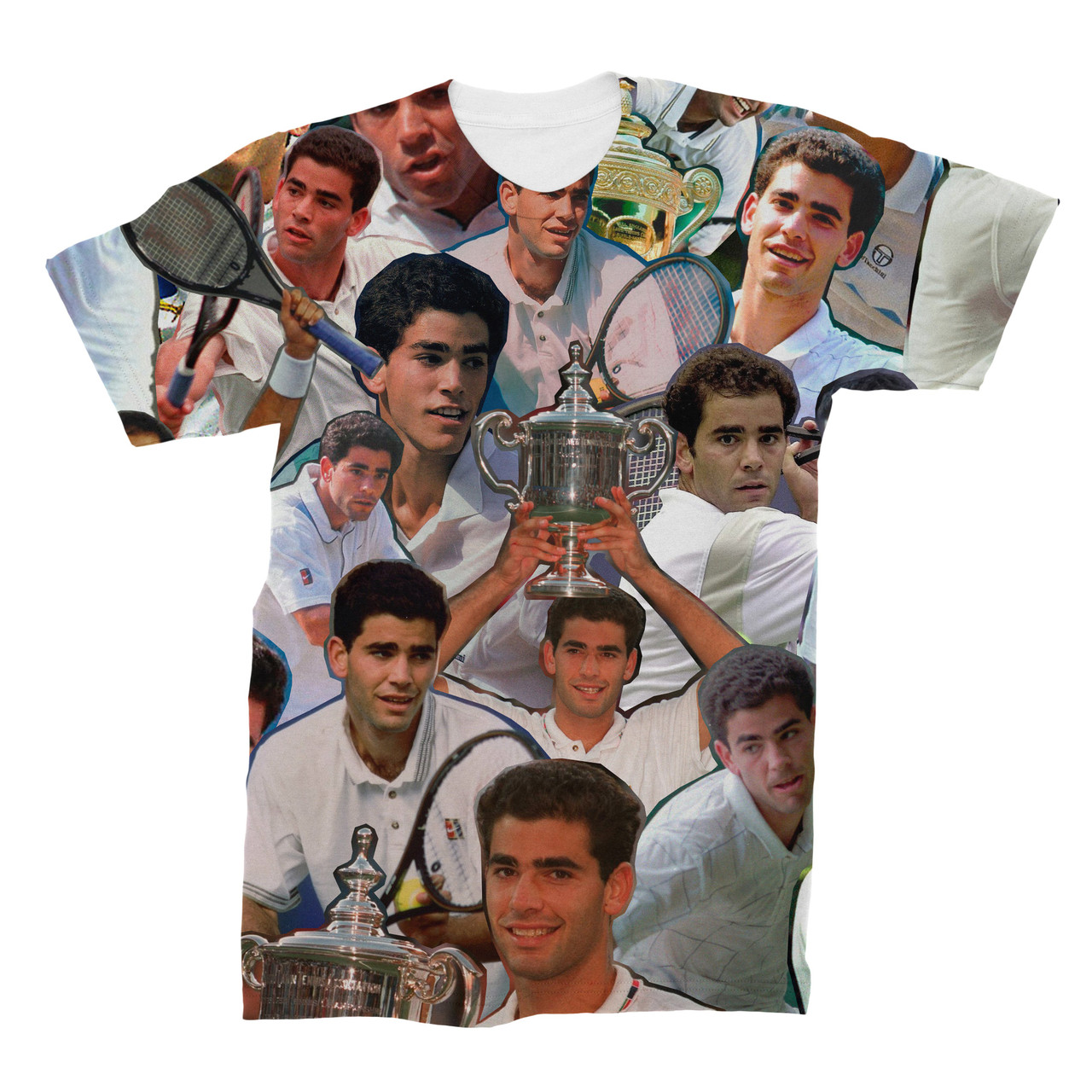 Pete Sampras 3D Collage Face T-Shirt 