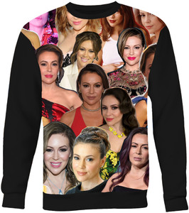 Alyssa Milano Photo Collage Sweatshirt Alyssa Milano Photo Collage Sweatshirt