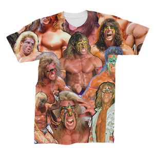 Ultimate Warrior 3D Collage Face T-Shirt