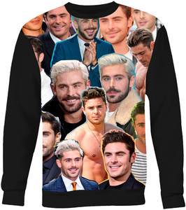 Zac Efron Photo Collage Sweatshirt Zac Efron Photo Collage Sweatshirt