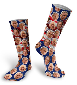 George W. Bush faces socks