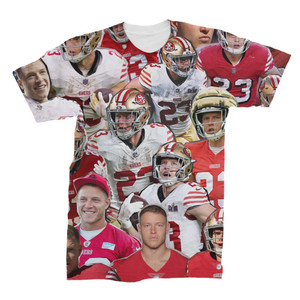 Christian McCaffrey 3D Collage Face T-Shirt Christian McCaffrey 3D Collage Face T-Shirt