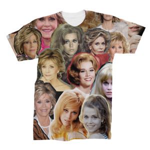 Jane Fonda 3D Collage Face T-Shirt Jane Fonda 3D Collage Face T-Shirt