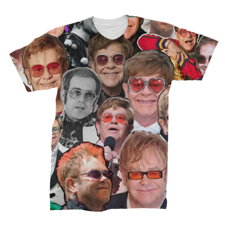 Elton John 3D Collage Face T-Shirt