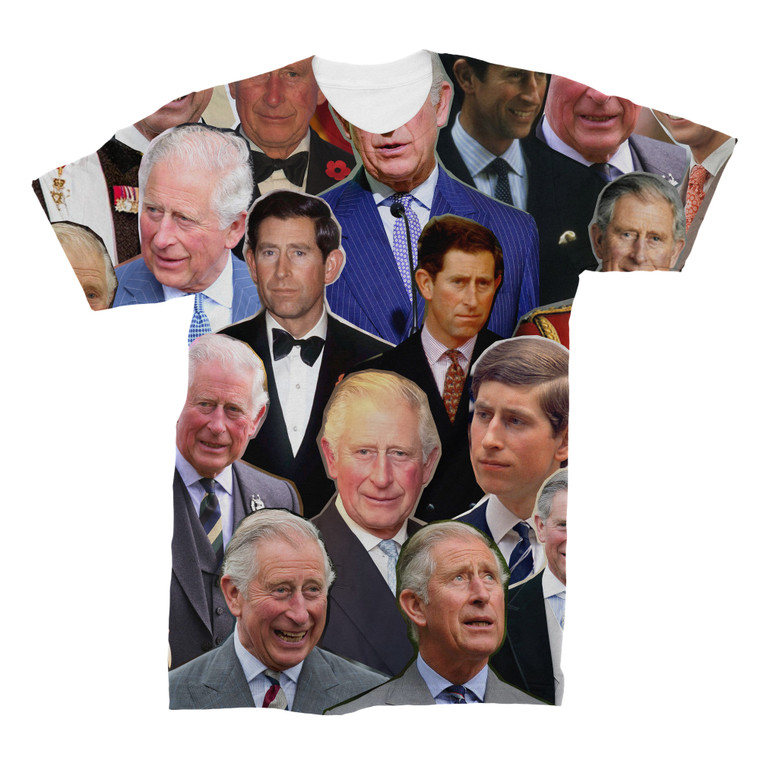 Prince Charles 3D Collage Face T-Shirt