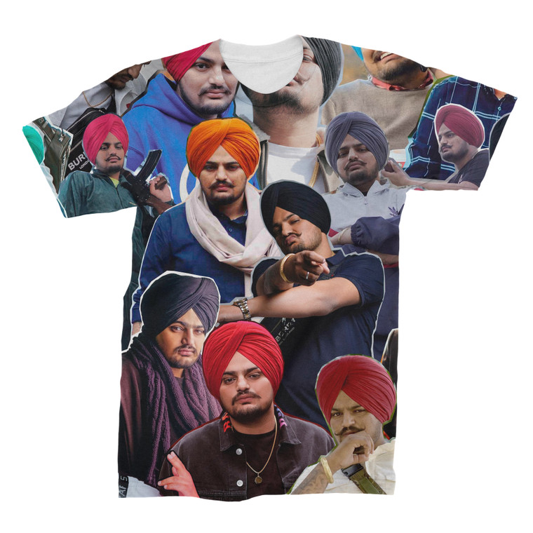 Sidhu Moose Wala 3D Collage Face T-Shirt
