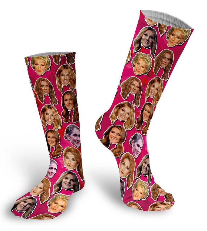 Celine Dion Faces Socks