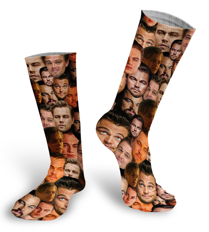 Leonardo DiCaprio Faces Socks