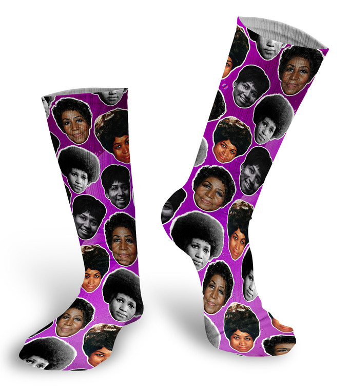 Aretha Franklin Faces Socks