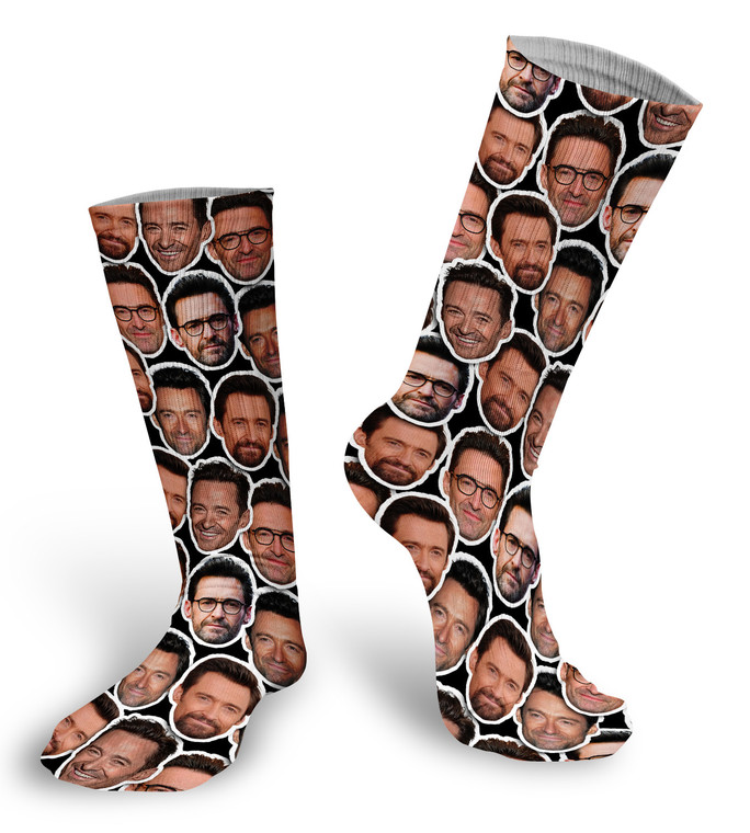 Hugh Jackman Faces Socks