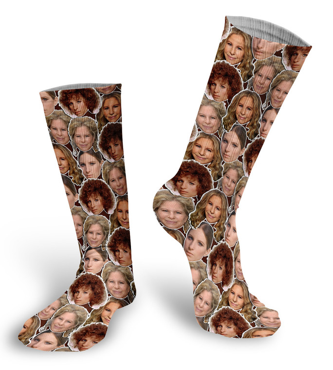 Barbra Streisand faces socks