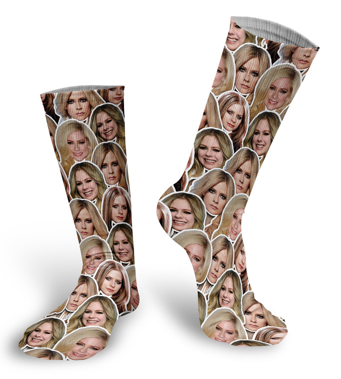 Avril Lavigne faces socks