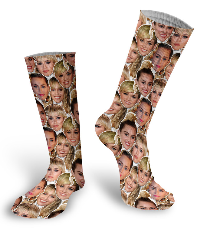 Miley Cyrus Faces Socks