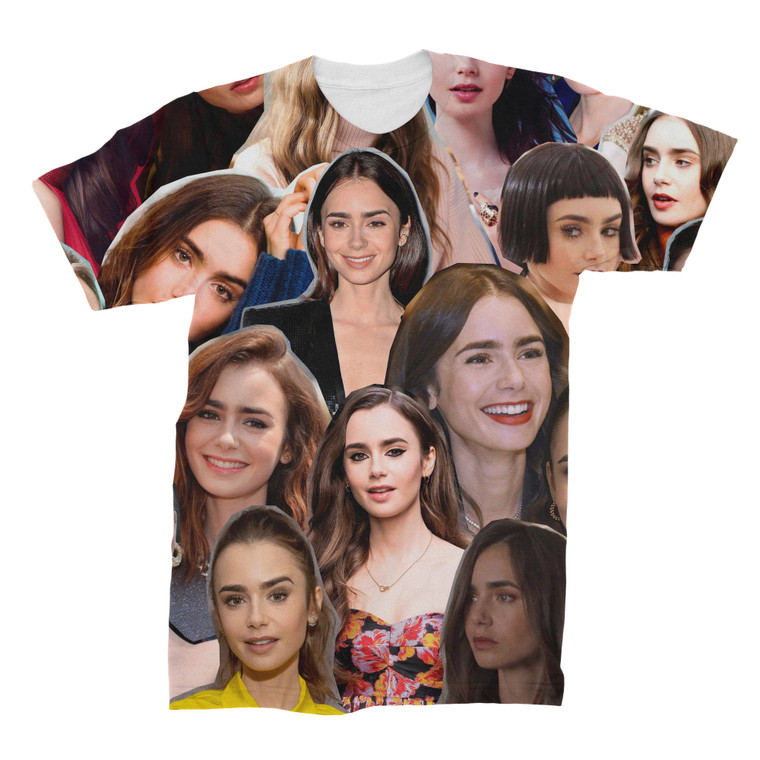 Lily Collins 3D Collage T-Shirt