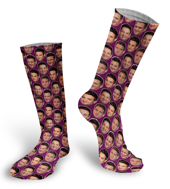 Jeremy Renner Faces Socks