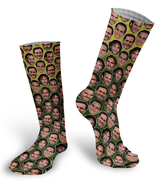 Joaquin Phoenix Faces Socks