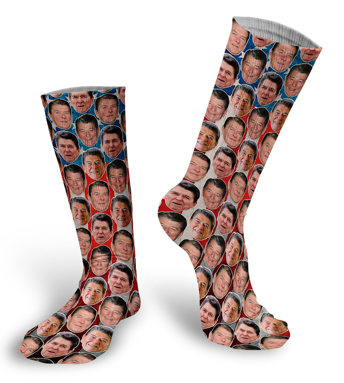 President Ronald Reagan Faces Socks