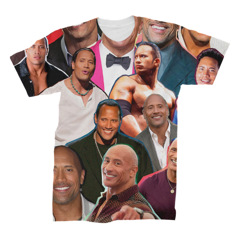Dwayne (The Rock) Johnson 3D Collage T-Shirt 