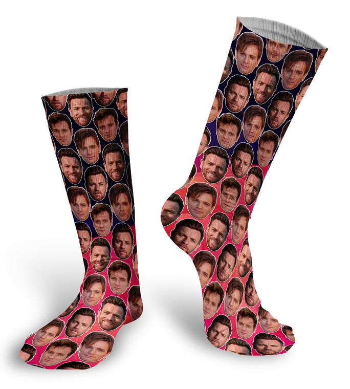 Ewan McGregor faces socks