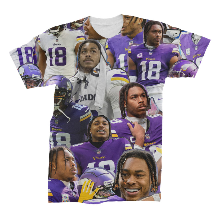 Justin Jefferson 3D Collage Face T-Shirt