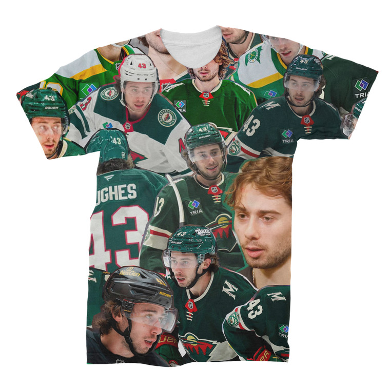 Quinn Hughes 3D Collage Face T-Shirt