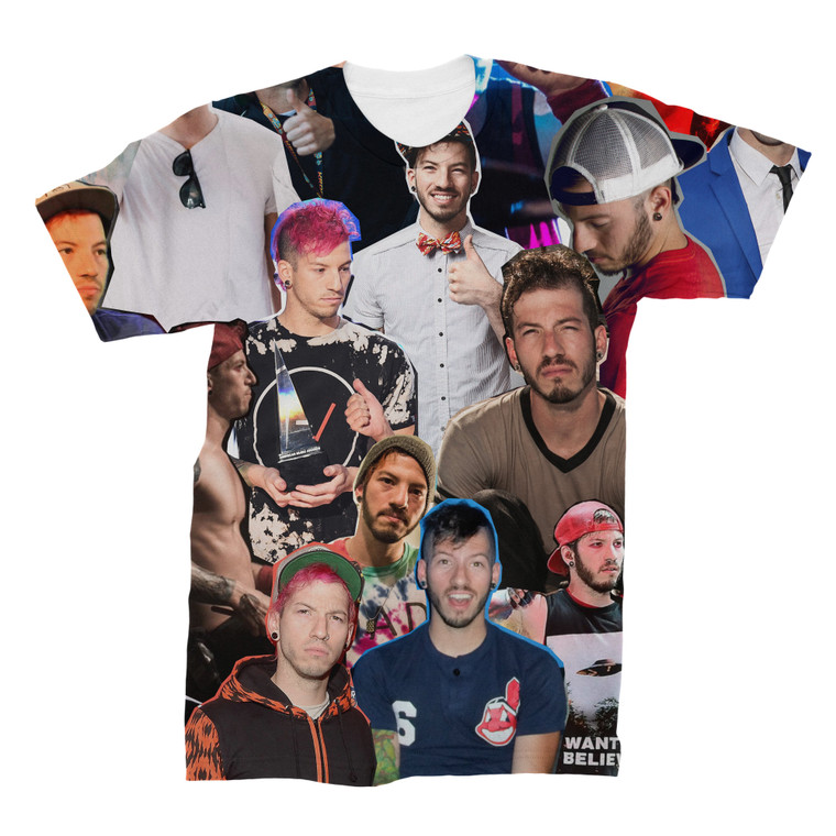 Josh Dun Twenty One Pilots 3D Collage Face T-Shirt-1625813066