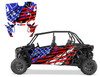 American Flag Racing Stripes graphics wrap kit for 2019 - 2022 RZR 4 XP or Turbo S.