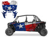 2022 RZR 4 Turbo S graphics with Tattered Texas Flag design