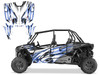 RZR 4 TURBO side x side graphics with blue tribal design