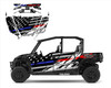 Polaris General 4 XP-1000 with the Racing Flag Stripes red and blue graphics kit